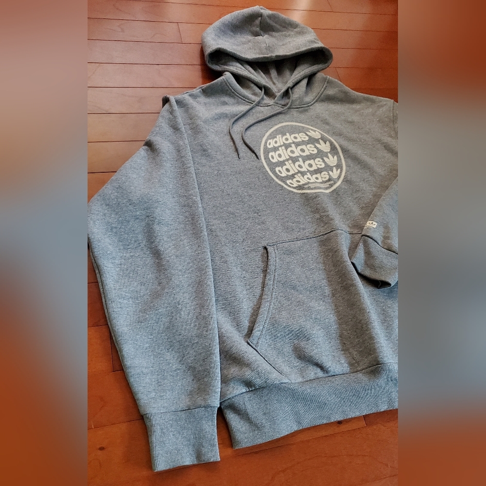 Adidas Heather Gray Men's Hoodie Size XL - Picture 2 of 4